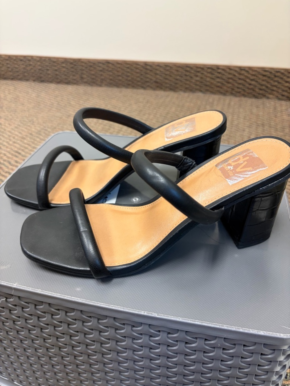 Dolce Vita Black Strappy Block Heel Sandals